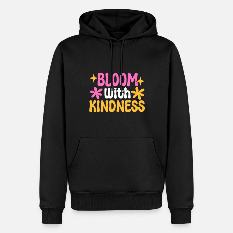 Bloom With Kindness Prediger - Männer Premium Bio Hoodie - Schwarz