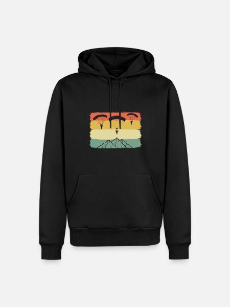Paragliding Mountains Paraglider - Men’s Premium Organic Hoodie - black