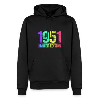 1951 Limited Edition Jahrgang 51er Retro Jahrgang - Männer Premium Bio Hoodie - Schwarz - Vorne - Nico (187cm)