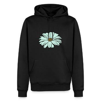 Fleur, bleu clair, fleur bleue - Sweat à capuche Premium bio Homme - noir - Devant - Nico (187cm)