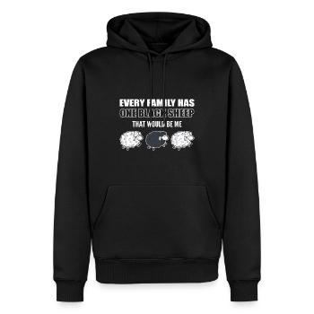 Familie schwarze Schafe Schäfer - Männer Premium Bio Hoodie - Schwarz - Vorne - Nico (187cm)
