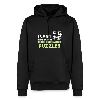I Can't Hear You I'm Doing Crossword Puzzles - Männer Premium Bio Hoodie - Schwarz - Vorne - Nico (187cm)