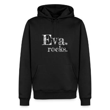 Eva, Alabama rocks - Conception de texte avec les noms des villes - Sweat à capuche Premium bio Homme - noir - Devant - Nico (187cm)