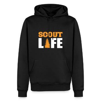 Scout Life Pfadfinderleiter - Männer Premium Bio Hoodie - Schwarz - Vorne - Nico (187cm)