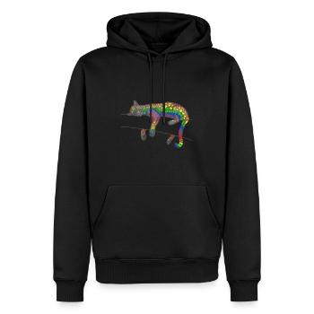 Regenbogen Leopard - Männer Premium Bio Hoodie - Schwarz - Vorne - Nico (187cm)