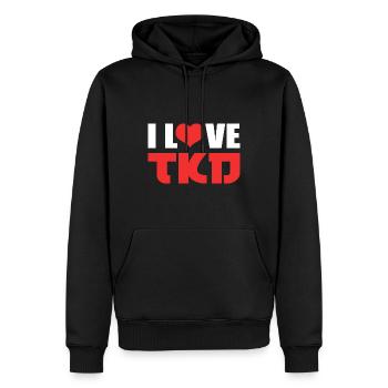 Liebe Taekwondo Taekwondo-Spieler - Männer Premium Bio Hoodie - Schwarz - Vorne - Nico (187cm)