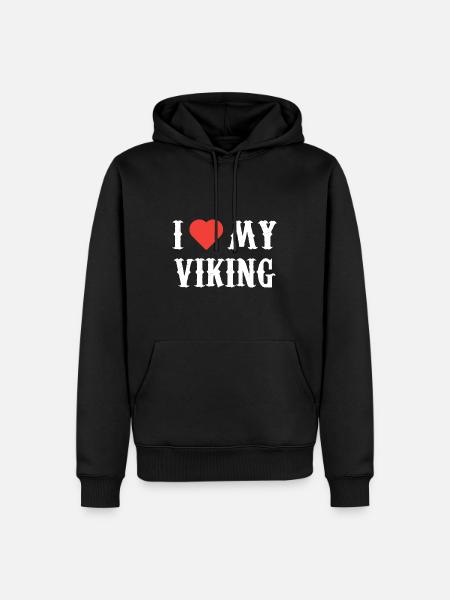 I Love My Viking Clothing Valentine Gift Her Women - Men’s Premium Organic Hoodie - black