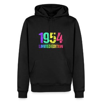 1954 Limited Edition Jahrgang 54er Retro Jahrgang - Männer Premium Bio Hoodie - Schwarz - Vorne - Nico (187cm)