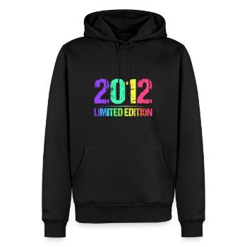 2012 Limited Edition Jahrgang 12er Retro Jahrgang - Männer Premium Bio Hoodie - Schwarz - Vorne - Nico (187cm)