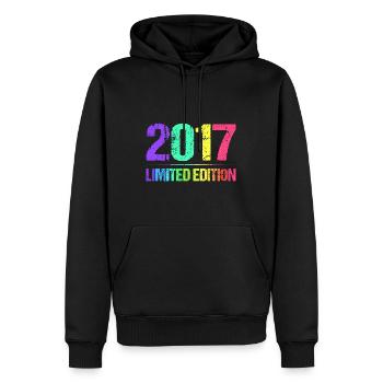 2017 Limited Edition Jahrgang 17er Retro Jahrgang - Männer Premium Bio Hoodie - Schwarz - Vorne - Nico (187cm)