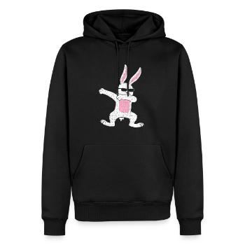 lapin tamponnant idée de cadeau de Pâques - Sweat à capuche Premium bio Homme - noir - Devant - Nico (187cm)
