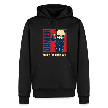 Sorry I´m Brain AFK - Männer Premium Bio Hoodie - Schwarz - Vorne - Nico (187cm)
