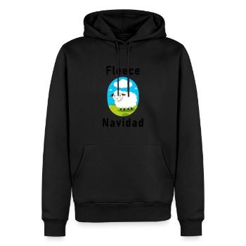 "Fleece Navidad" Christmas festive pun - Men’s Premium Organic Hoodie - black - Front - Nico (187cm)