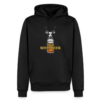 Deer with Beer - Men’s Premium Organic Hoodie - black - Front - Nico (187cm)