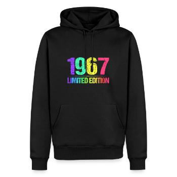 1967 Limited Edition Jahrgang 67er Retro Jahrgang - Männer Premium Bio Hoodie - Schwarz - Vorne - Nico (187cm)