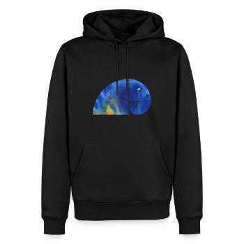 Fibonacci Spiral Elephant - Golden Ratio grungy 1 - Men’s Premium Organic Hoodie - black - Front - Nico (187cm)