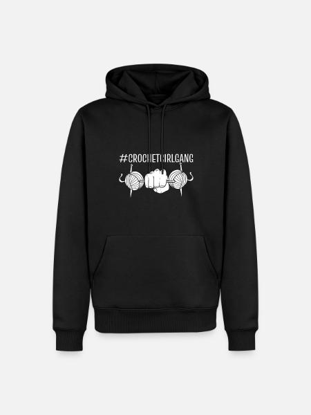 Häkelmädchen Stricker - Männer Premium Bio Hoodie - Schwarz
