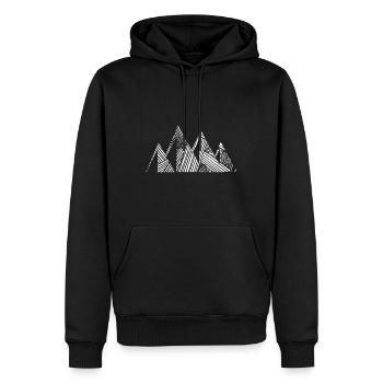 Berg - (17) - Männer Premium Bio Hoodie - Schwarz - Vorne - Nico (187cm)