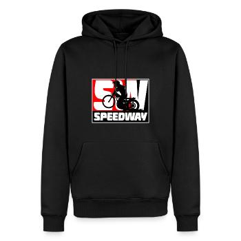 Speedway - Speedway moto - Sweat à capuche Premium bio Homme - noir - Devant - Nico (187cm)