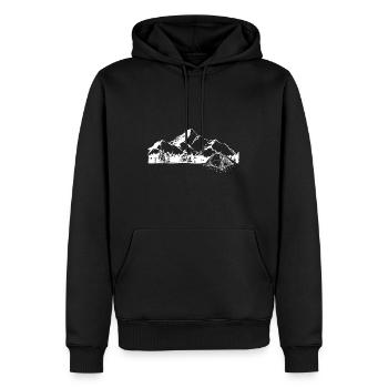 Gebirge - Campingzelt - (2) - Männer Premium Bio Hoodie - Schwarz - Vorne - Nico (187cm)