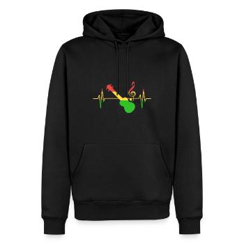 Reggae Music Pulse Musiker - Männer Premium Bio Hoodie - Schwarz - Vorne - Nico (187cm)