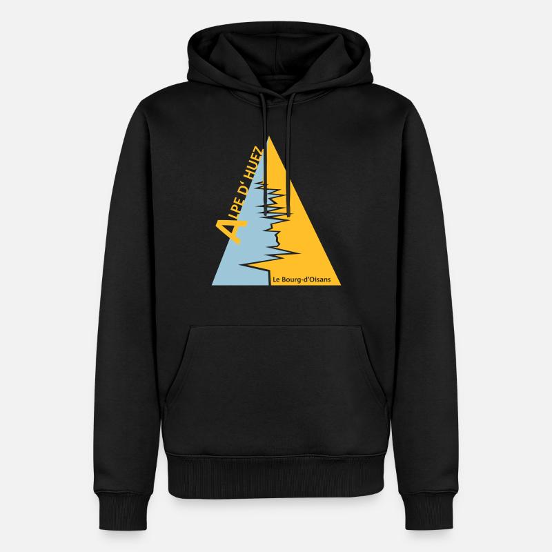 Alpe d'Huez - Männer Premium Bio Hoodie - Schwarz