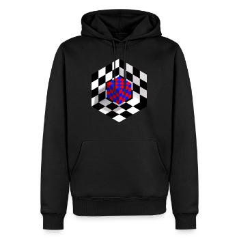Mixed - Männer Premium Bio Hoodie - Schwarz - Vorne - Nico (187cm)