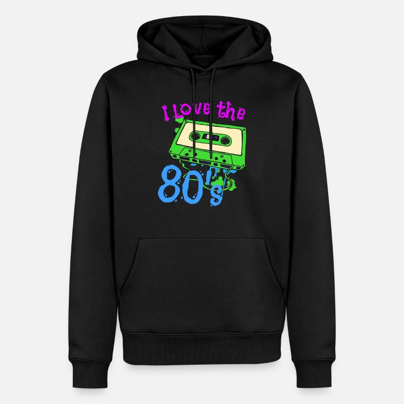 J'aime les années 80 - Sweat à capuche Premium bio Homme - noir