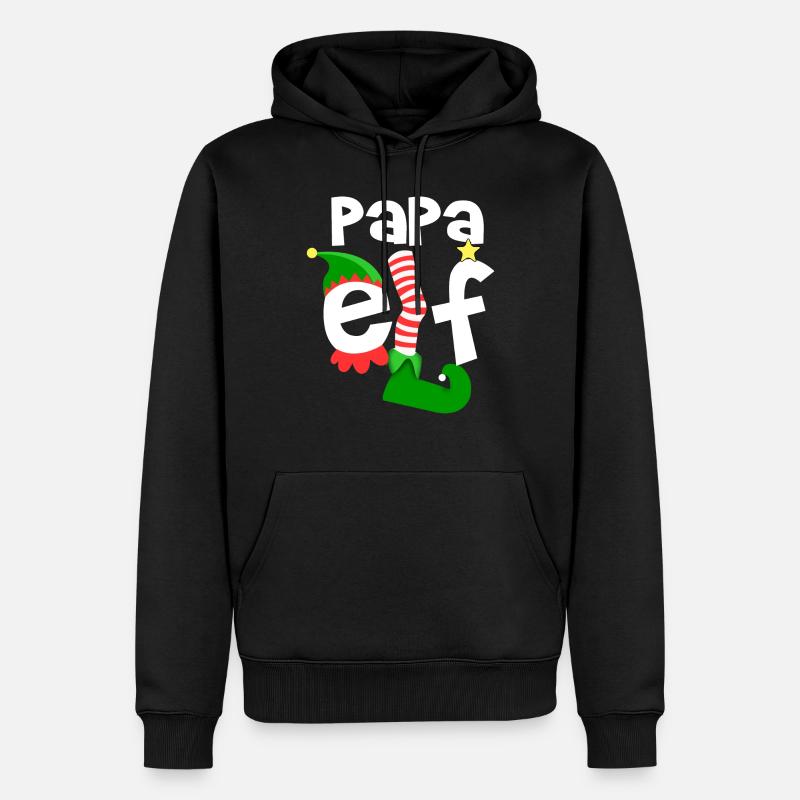 papa elf - Männer Premium Bio Hoodie - Schwarz