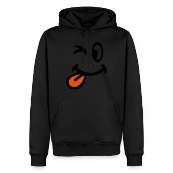 Lächeln Zwinkern Augen zieht Zunge - Männer Premium Bio Hoodie - Schwarz - Vorne - Nico (187cm)