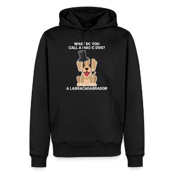Comment appelle-t-on un chien capable de faire de la magie? - Sweat à capuche Premium bio Homme - noir - Devant - Nico (187cm)