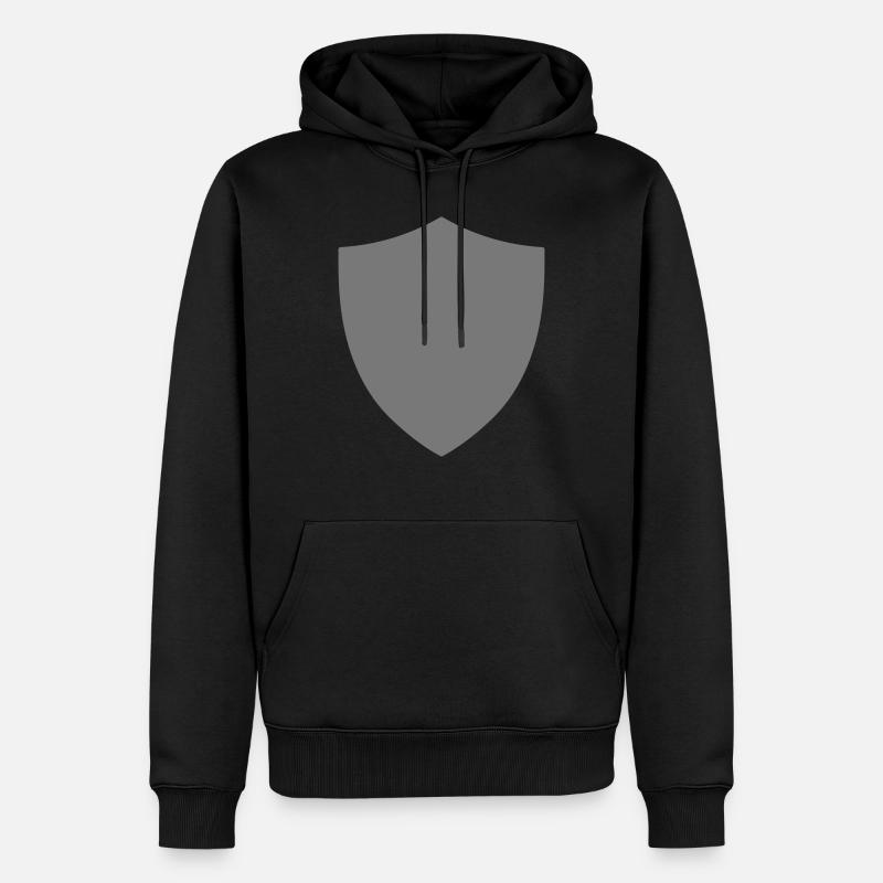 shield icon logo shape security - Men’s Premium Organic Hoodie - black