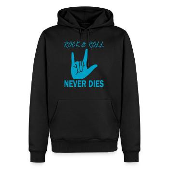 Rock Musik Rock and Roll - Sweat à capuche Premium bio Homme - noir - Devant - Nico (187cm)