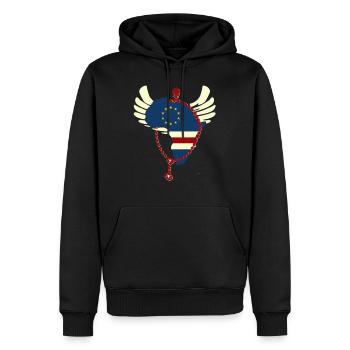 Cabo Verde - Sweat à capuche Premium bio Homme - noir - Devant - Nico (187cm)