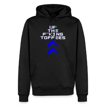Up The F**king Toffees - Men’s Premium Organic Hoodie - black - Front - Nico (187cm)