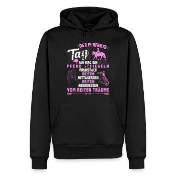 Der Perfekte Tag Reiten Pferd Mädchen Pferde - Männer Premium Bio Hoodie - Schwarz - Vorne - Nico (187cm)