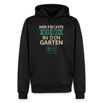 Mir reichts - Ich geh in den Garten Hobby Gärtner - Männer Premium Bio Hoodie - Schwarz - Vorne - Nico (187cm)