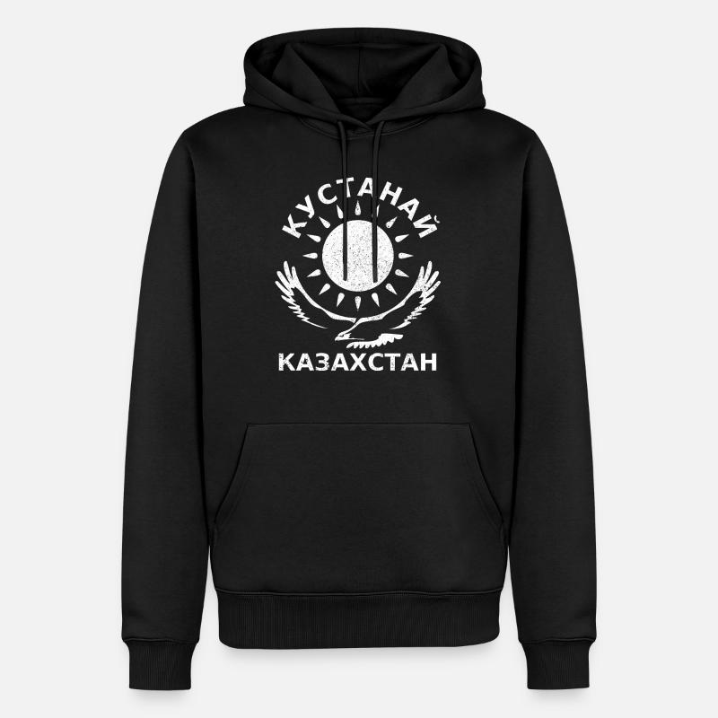 KUSTANAJ Kasachstan Кустанай Казахстан - Männer Premium Bio Hoodie - Schwarz