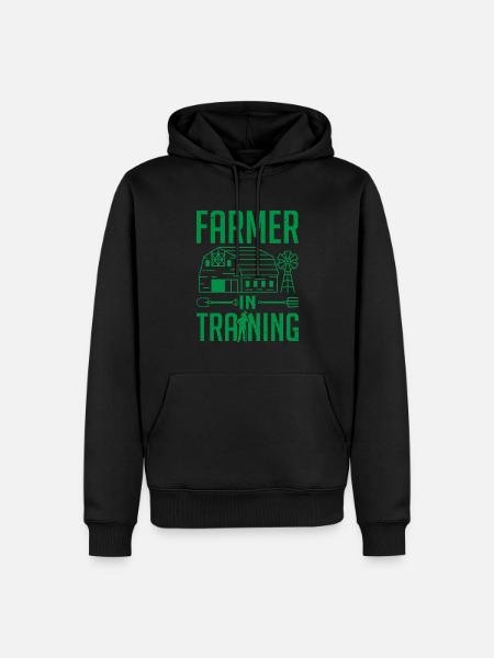 Farmer In Training Farming - Men’s Premium Organic Hoodie - black