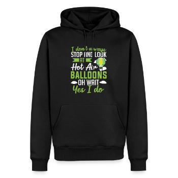 Arrêtez-vous en montgolfière et cherchez des montgolfières - Sweat à capuche Premium bio Homme - noir - Devant - Nico (187cm)