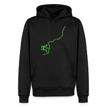 Bouldern Klettern Climbing Wandern - Männer Premium Bio Hoodie - Schwarz - Vorne - Nico (187cm)