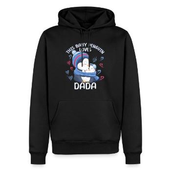 Dada Pinguin Babypinguin This Baby Penguin Loves - Männer Premium Bio Hoodie - Schwarz - Vorne - Nico (187cm)