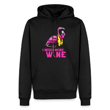 Weintrinker Ich brauche mehr Wein Flaningo Wein - Männer Premium Bio Hoodie - Schwarz - Vorne - Nico (187cm)