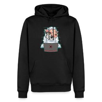 Hacker Wolf im Schafspelz Cybersicherheit - Männer Premium Bio Hoodie - Schwarz - Vorne - Nico (187cm)
