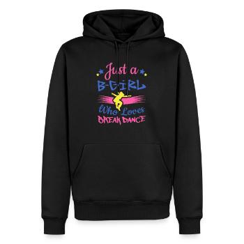 Breakdancer B-Girl qui aime le Break Dance - Sweat à capuche Premium bio Homme - noir - Devant - Nico (187cm)