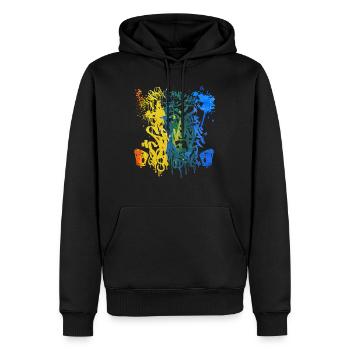 Graffiti-Spray - Männer Premium Bio Hoodie - Schwarz - Vorne - Nico (187cm)