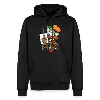 Peintres Pinceau Chevalet Majeur Peinture - Sweat à capuche Premium bio Homme - noir - Devant - Nico (187cm)