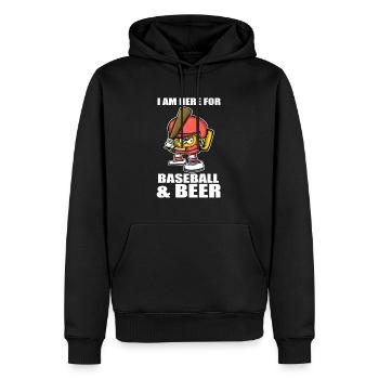 BaseballPlayer Beer Mug Pitcher Baseball & Beer - Men’s Premium Organic Hoodie - black - Front - Nico (187cm)