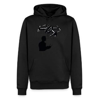 Drone homme avec télécommande - Sweat à capuche Premium bio Homme - noir - Devant - Nico (187cm)