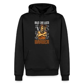 Barbershop Hairdresser Old Skilled Barber - Men’s Premium Organic Hoodie - black - Front - Nico (187cm)